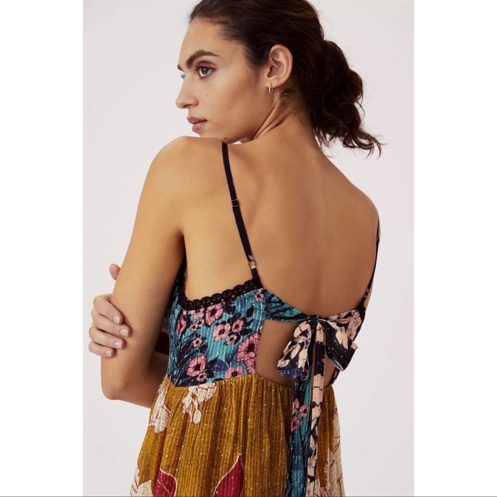 Anthropologie x Bhanuni by Jyoti Tiered Mixed Print Embellished Maxi Dress - Picture 2 of 11